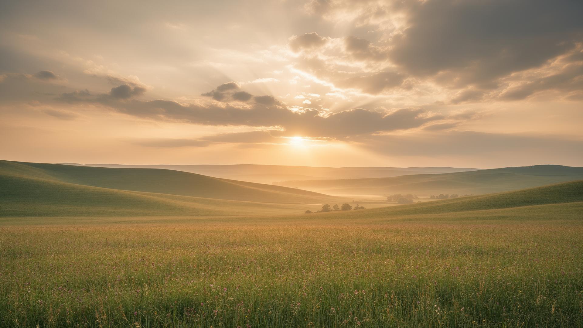 Serene golden landscape